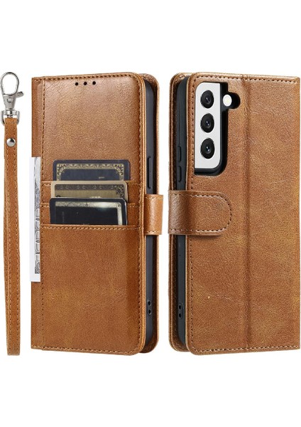 Samsung Galaxy S22 Artı Pu Deri Cüzdan Kickstand 6 Kart Için Flip Case (Yurt Dışından)