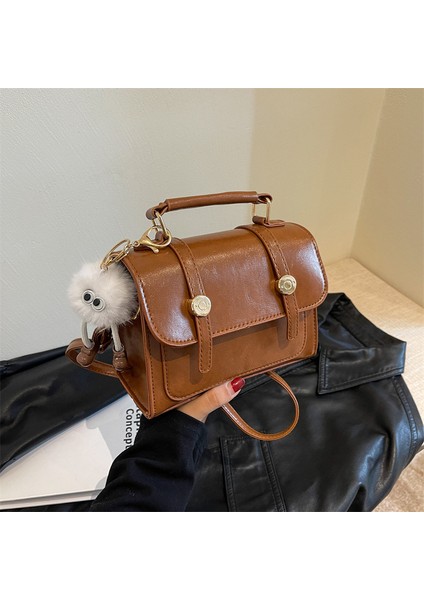 Kadınlar Için Retro Basit Çanta 2024 Bahar Yeni Stil Moda Omuzdan Askili Çanta Basit Crossbody Küçük Kare Çanta (Yurt Dışından)