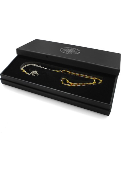 Ayyıldız Kararmaz Metal Püsküllü Arpa Kesim Sarı Ateş Kehribar Tesbih modelleri