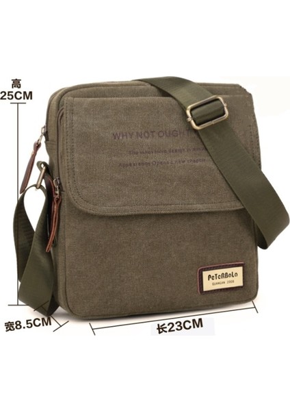 Yeni Erkek Çantası Aşınmaya Dayanıklı ve Nefes Alabilen Erkek Kanvas Çanta Tek Omuz Crossbody Çanta Rahat Büyük Kapasiteli Seyahat Çantası H612 (Yurt Dışından)