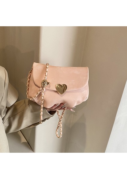 Ilkbahar ve Yaz Yeni 2024 Kadınlar Için Çantalar, Basit ve Çok Yönlü Tek Omuz Crossbody Küçük Kare Çanta Zincir Bulut Çanta Pilili Eyer Çantası (Yurt Dışından)