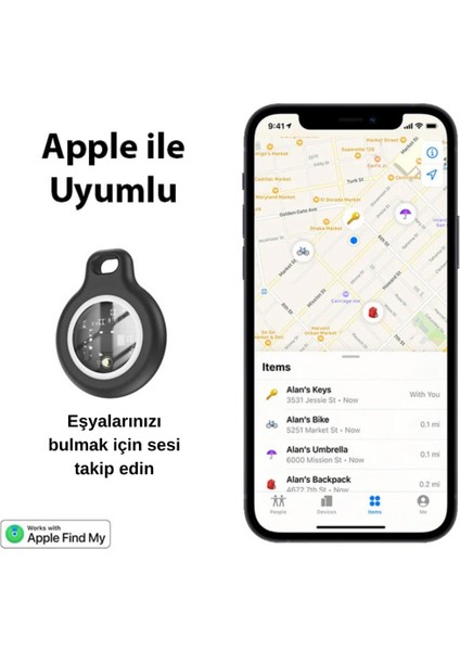 Apple Lisanslı Akıllı Takip, Kayıp Cihazı Air Tag Kedi Köpek Araç Bavul Kayıp Bulma Cihazı