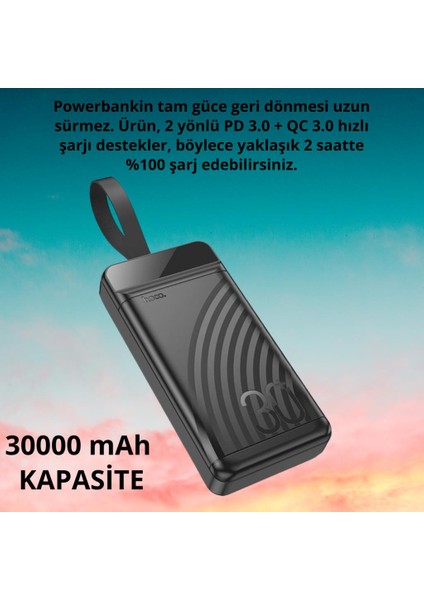 Hc 22.5W 30.000MAH Powerbank, LED Işıklı, Süper Hızlı, Dijital Göstergeli Powerbank, Yüksek Kapasiteli