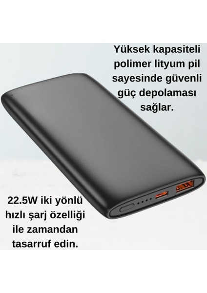 Hc Süper Hızlı 22.5W 10.000MAH Powerbank, Akım ve Isı Korumalı, Telefon, Tablet Powerbank