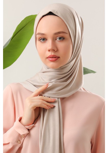 Tesettür Penye Şal Krem