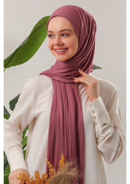 Tesettür Penye Şal Gül Kurusu indirimleri