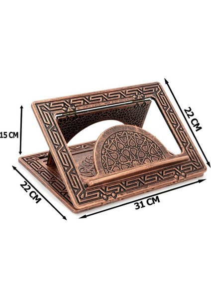 Ahşap Kamer Iki Kademeli Masaüstü Rahle - Bakır Eskitme Kahverengi indirimleri