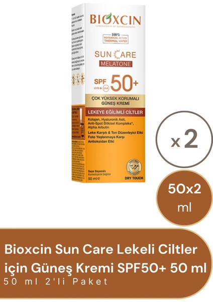 Sun Care Lekeli Ciltler İçin Güneş Kremi SPF50+ 2'li Paket 50 ml