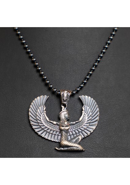 925 Ayar Gümüş Isis Erkek Kolye