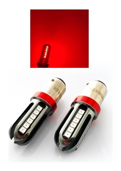 P21/5W Çift Duy Kırmızı LED Stop Oto Ampul PH7216REX