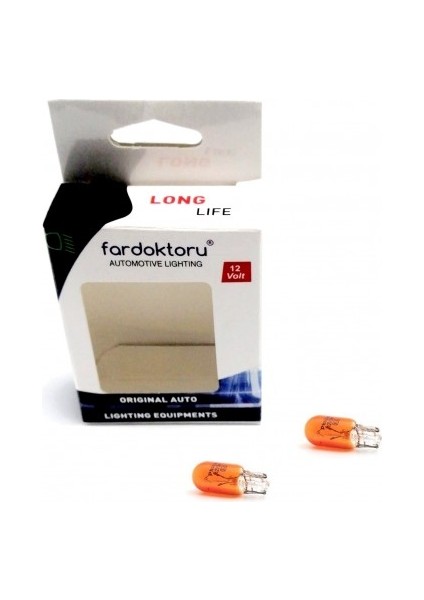 WY5W Oto Çamurluk Ayna Sinyal Ampulü 12V T10 Tip PH5715A 2ADET