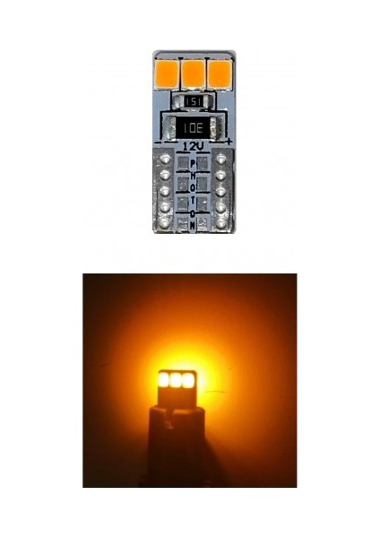 T10 Turuncu LED Oto Park Ampulü PH7010NA W5W 9 Adet