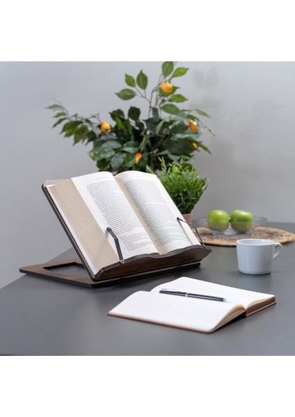 Ahşap Ahşap Kitap Okuma Standı Büyük Boy Tablet Standı Kitap Tutucu Rahle (Ceviz) Kahverengi fiyatları