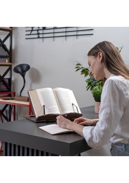 Ahşap Ahşap Kitap Okuma Standı Büyük Boy Tablet Standı Kitap Tutucu Rahle (Ceviz) Kahverengi modelleri