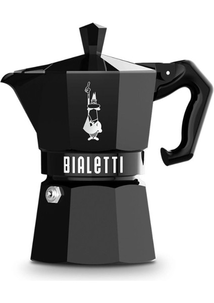 Siyah Alüminyum Moka Espresso Makinesi 3 Cup, Şık ve Dayanıklı Tasarım