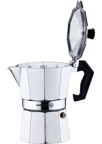 Tekno Trust 200 + ml Etna 6 Fincan Moka Pot 300 ml A 5570-01 Çelik Gri