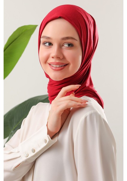 Tesettür Penye Şal Bordo modelleri