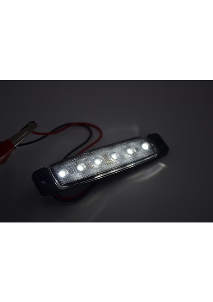 12V 6 LED Beyaz Parmak Lamba Su Geçirmez Ince Dizayn Side Marker