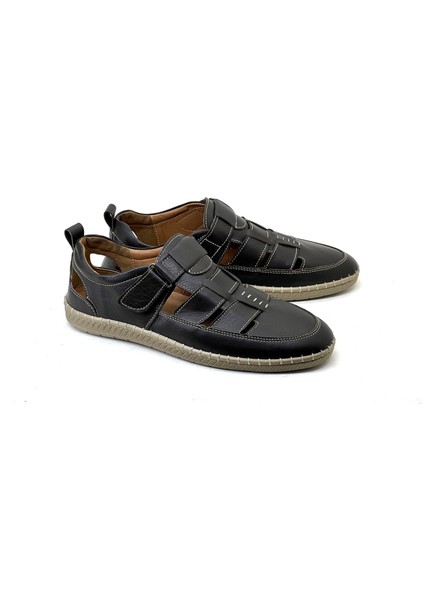 Deri Erkek Sandalet Yumuşak Comfort, Battal Boy 1253