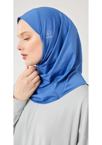 Kadın Tesettür Hijab Spor Şal Saks Mavisi