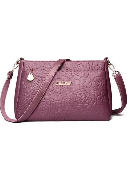 Kabartmalı Anne Çantası Moda Klasik Çok Yönlü Kadın Çanta Basit Kadın Omuz Çantası Trendy Rahat Crossbody Çanta (Yurt Dışından)