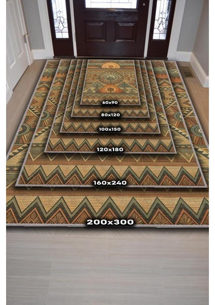 Art Deko Vintage Afrikalı Temalı Çok Renkli Etnik Halı Geometrik Desenli Afrika Halısı indirimleri