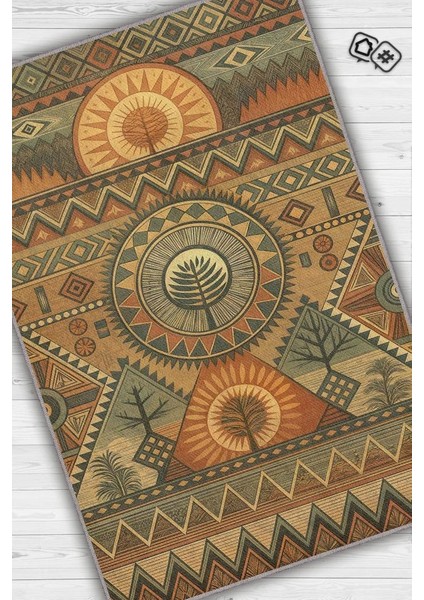 Art Deko Vintage Afrikalı Temalı Çok Renkli Etnik Halı Geometrik Desenli Afrika Halısı fiyatları
