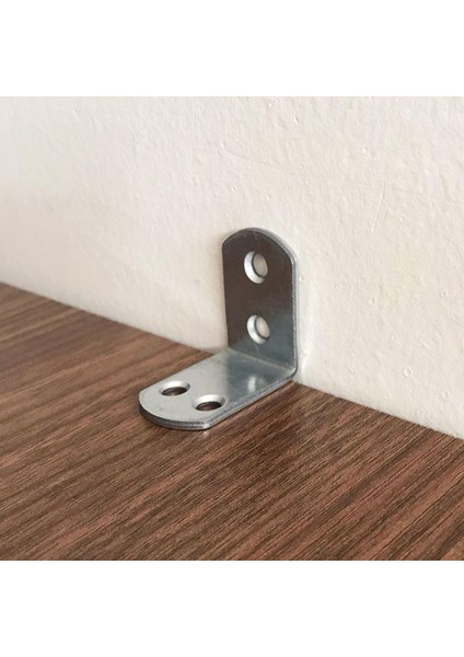 4 Adet Mobilya Eşya Dolap Duvar Sabitleyici Köşe Bağlantı L Demir Gönye Deprem Güvenliği 30 x 30 x 22 mm