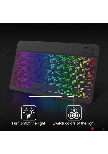 Huawei Matepad 11 Inç 2023 Uyumlu Rgb Işıklı Bluetooth & Wireless Türkçe Klavye Mouse Seti