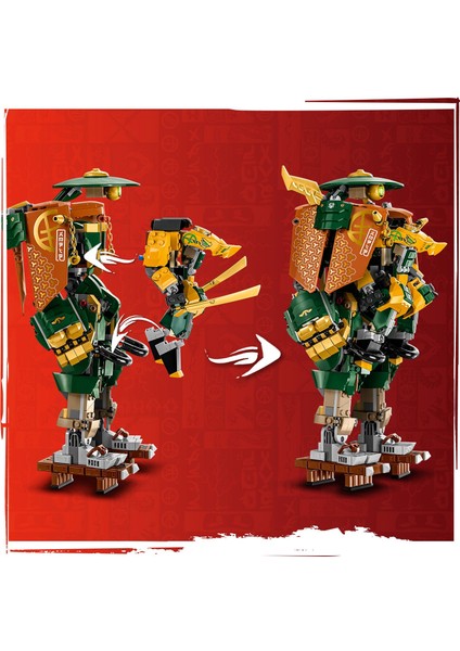 Ninjago Lloyd ve Arin'in Ninja Ekibi Robotları 71794 - 9 Yaş ve Üzeri İçin Çocuklar İçin 2 Savaş Mekanizması İçeren Yaratıcı Oyuncak Yapım Seti (764 Parça)