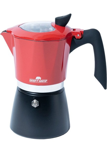 Tekno Trust 200 + ml Kahve Potu Moka Pot 300 ml 6 Cup Çift Filtre Sistemi Kırmızı Paslanmaz Çelik