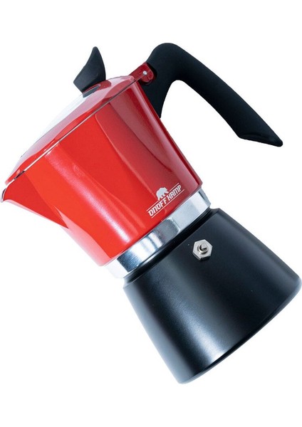 Tekno Trust 200 + ml Kahve Potu Moka Pot 300 ml 6 Cup Çift Filtre Sistemi Kırmızı Paslanmaz Çelik