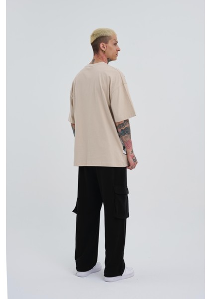 Erkek Macstar Heads Oversize Açık Bej Tişört fırsatları