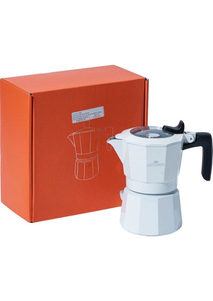 Tekno Trust Paslanmaz Çelik Kahve Potu Moka Pot 150 ml 2 Cup Beyaz 100-199 ml