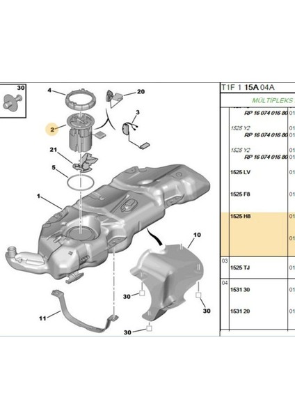 Depo Şamandırası 206 306 406 Partner Berlingo Xsara (ERA775050A-1525.H8) fiyatları