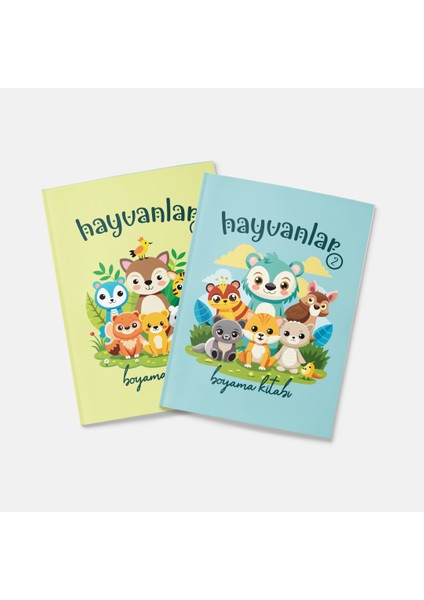 Hayvanlar Boyama Kitabı 2'li Set