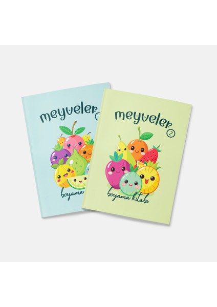 Tabby Design Meyveler Boyama Kitabı 2'li Set