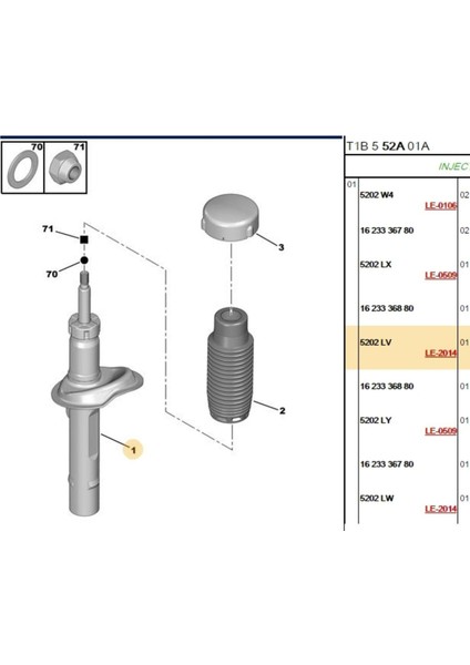 Ön Sol Amortisör 206 (DA1380-PS9712107-5202.LV)