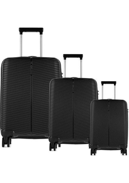 Ççs 5224 Silikon Valiz Set - Polipropilen 3 Lü Kırılmaz Valiz Seti