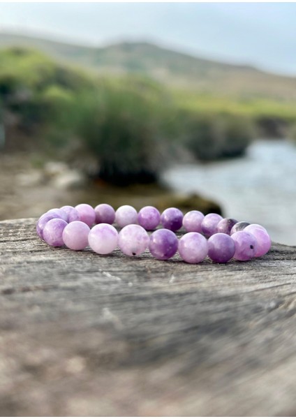Doğaltaş 8 mm Lepidolit (Mikaşist) Taşı Bileklik Aa Kalite fiyatları