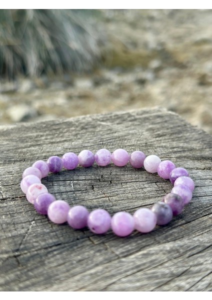 Doğaltaş 8 mm Lepidolit (Mikaşist) Taşı Bileklik Aa Kalite fırsatları