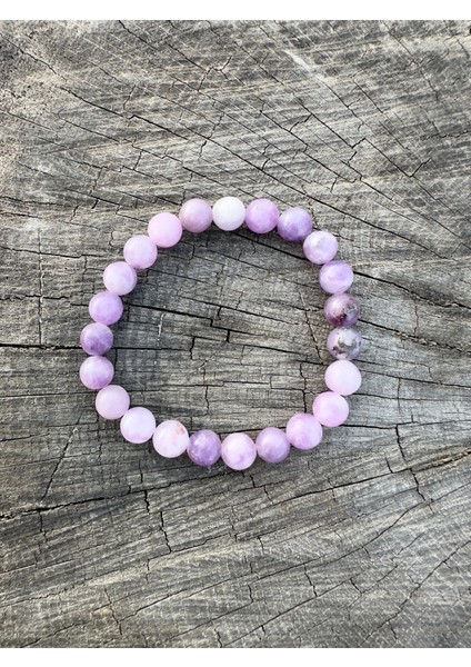 Doğaltaş 8 mm Lepidolit (Mikaşist) Taşı Bileklik Aa Kalite indirimleri