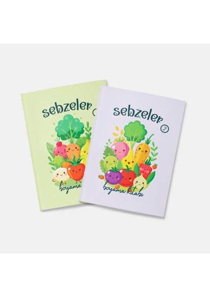 Sebzeler Boyama Kitabı 2'li Set
