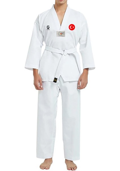 TGBYT000 Beyaz Yaka Taekwondo Elbisesi Beyaz