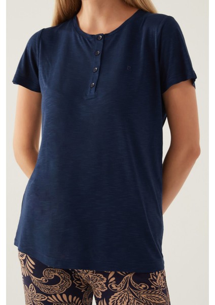 8796 Buttoned Büyük Beden Kadın Kısa Kol Pijama Takımı fiyatları