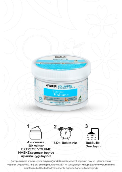 Ince Telli Saçlar Için Hacim Veren Kolajen Peptit, L-Argınıne Amıno Komplek Maske 250 ml