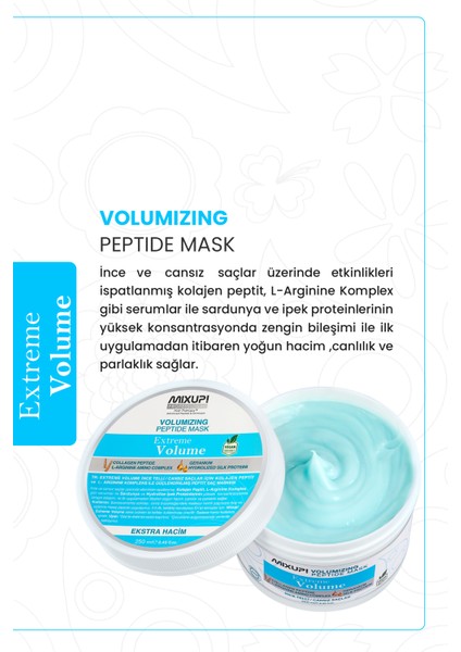 Ince Telli Saçlar Için Hacim Veren Kolajen Peptit, L-Argınıne Amıno Komplek Maske 250 ml