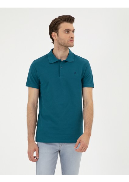 Pierre Cardin Erkek Zümrüt Slim Fit Basic Tişört 50291625-VR055