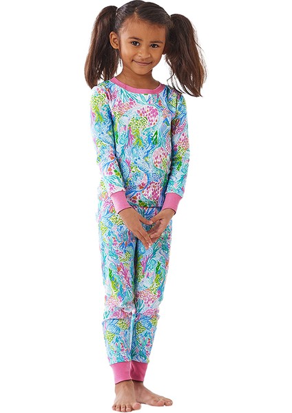 Lilly Pulitzer Mermaid Cove Organik Kız Çocuk Pijama Takımı