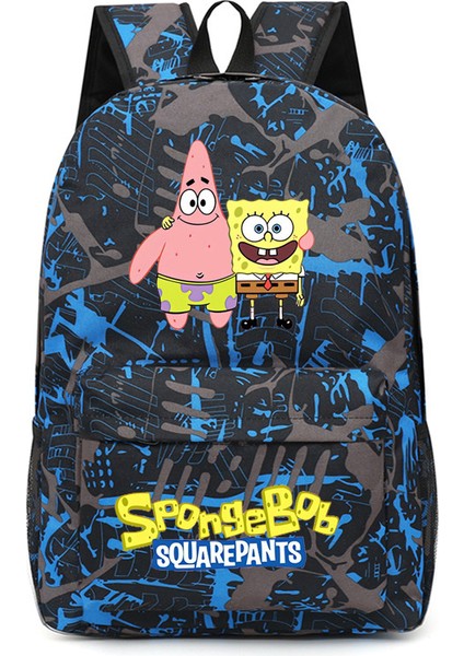 Sünger Bob Kare Pantolon Yıldız Okul Çantası (Yurt Dışından)